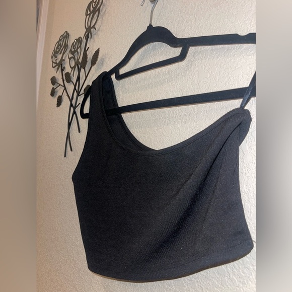 Nwot SHEIN Asymmetrical Neck Solid Top One Shoulder Stretchy Size Large - Picture 3 of 5